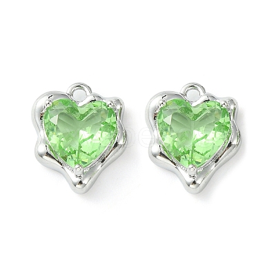 Brass Micro Pave Cubic Zirconia Charms KK-L208-06P-06-1