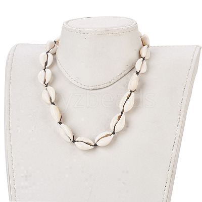 Cowrie Shell Beaded Necklaces NJEW-JN02293-1