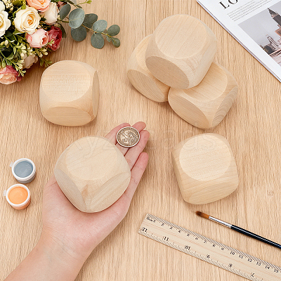 Schima Wood Blank Dice WOOD-WH0124-154B-1