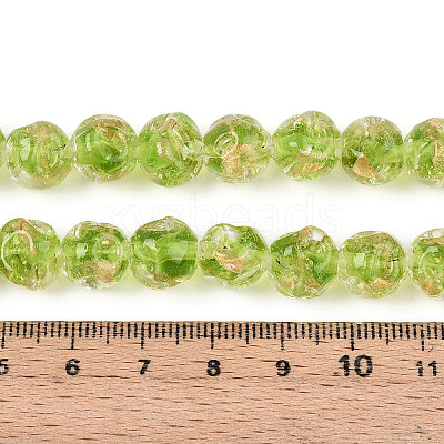 Handmade Gold Foil Glass Beads Strands FOIL-N029-04C-1