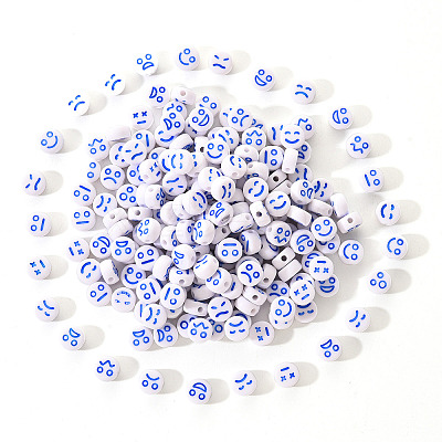 White Opaque Acrylic Beads MACR-YW0001-20C-1