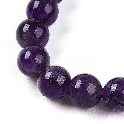 Natural Amethyst Beads Stretch Bracelets BJEW-T022-04G-1