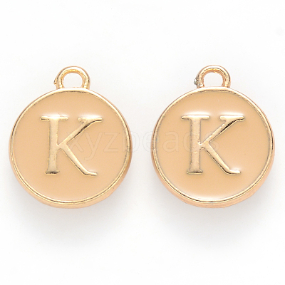 Golden Plated Alloy Enamel Charms ENAM-S118-06K-1