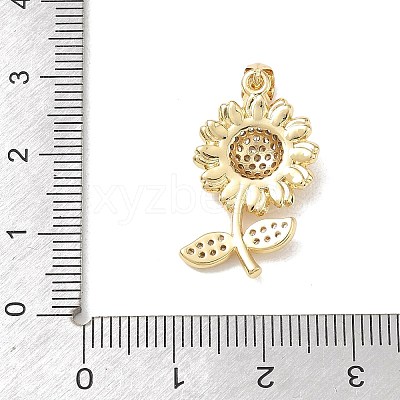 Brass Micro Pave Clear Cubic Zirconia Pendants KK-A303-07A-G-1