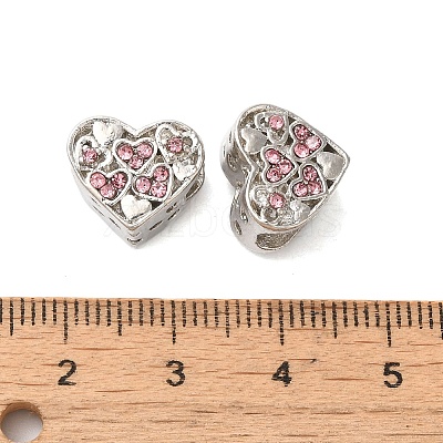 Rack Plating Alloy Rhinestone European Beads PALLOY-S189-46P-1
