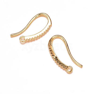 Brass Micro Pave Cubic Zirconia Earring Hooks ZIRC-K018-02G-1