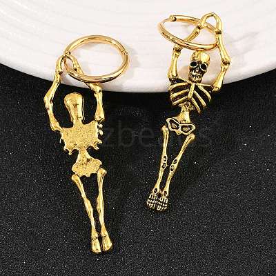 Alloy Skeleton Hoop Earrings LS-EJEW-Z132-01AG-1