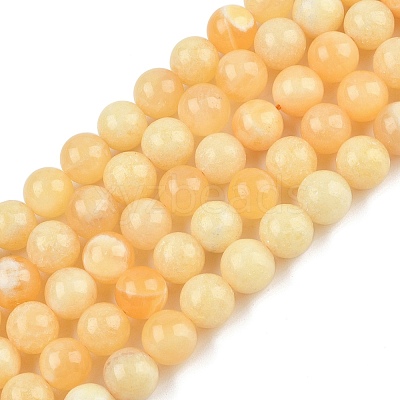 Natural Yellow Calcite Beads Strands G-C251-A01-12mm-1