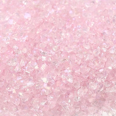 Transparent Electroplate Crushed Glass Craft GLAA-F123-03-1