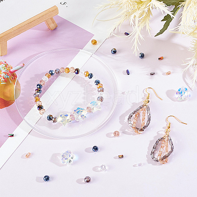 486Pcs 15 Style Electroplate & Transparent Glass Beads DIY-AR0002-76-1