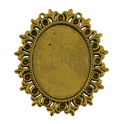 Tibetan Style Cabochon Settings  for Cabochon & Rhinestone X-TIBEP-554-AG-FF-1