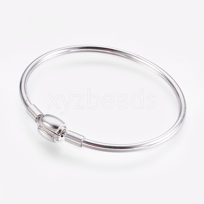 Tarnish Resistant 304 Stainless Steel European Style Bangle Making BJEW-F167-03P-B-1