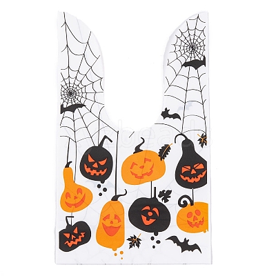 100Pcs Rabbit Shaped Halloween Candy Plastic Bags ABAG-U001-02R-1