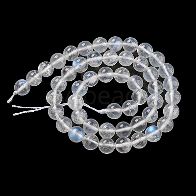 Natural Rainbow Moonstone Round Bead Strands G-M263-D-02A-1