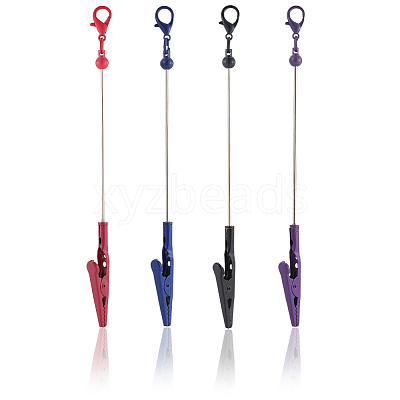 4Pcs 4 Colors Alloy Bracelet Tool Jewelry Helper Beadable Alligator Clip AJEW-SP0001-71B-1