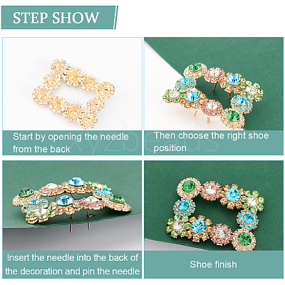 2Pcs Alloy Rhinestone Flower Shoe Decorations FIND-FG0002-40B-1