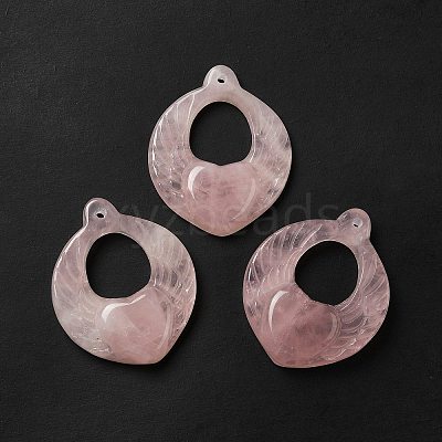 Natural Rose Quartz Pendants G-G997-H07-1