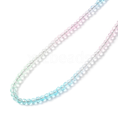 Bling Glass Round Beaded Necklace for Women NJEW-PH01490-03-1