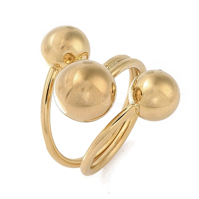Ion Plating(IP) 304 Stainless Steel Adjustable Cuff Rings for Women RJEW-G315-04G-1