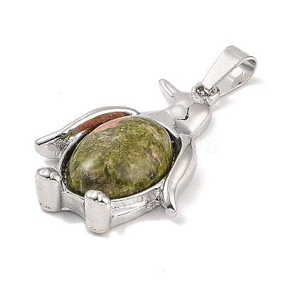 Natural Unakite Pendants G-A224-02P-08-1