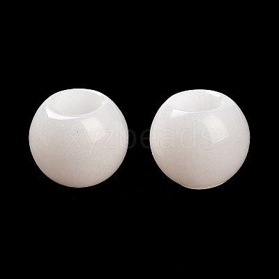 Natural White Jade European Beads G-R488-01H-1