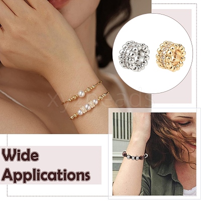 10Pcs 2 Colors Brass Micro Pave Cubic Zirconia European Beads KK-YW0004-30-1