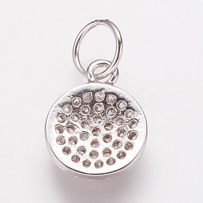 Brass Cubic Zirconia Pendants ZIRC-K070-21P-1
