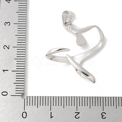 1Pc Rhodium Plated 925 Sterling Silver 2 Prongs Pendant Blank Cabochon Settings FIND-GO0001-76-1