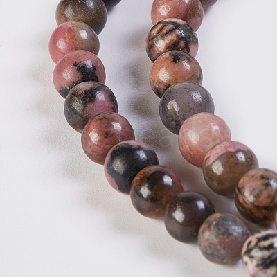 Natural Rhodonite Beads Strands G-K254-04-6mm-1