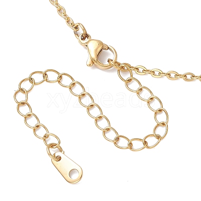 Brass Macrame Pouch Natural Rose Quartz Inside & 304 Stainless Steel Pendant Necklaces for Women NJEW-JN05607-02-1