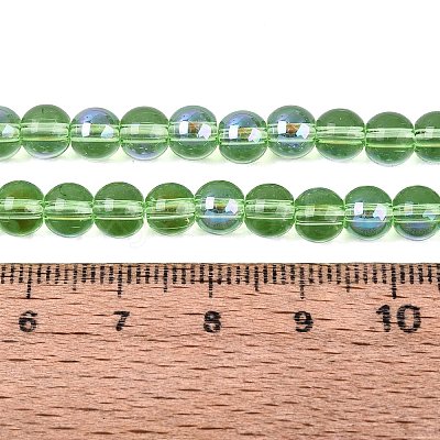 Transparent Electroplate Glass Beads Strands LS-EGLA-Q132-6MM-01A-20-1