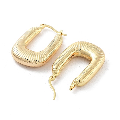 Brass Hoop Earrings EJEW-H301-01G-07-1