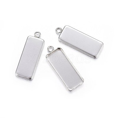 Tarnish Resistant 201 Stainless Steel Pendant Cabochon Settings STAS-P210-01P-1