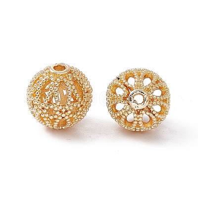 Rack Plating Brass Hollow Beads KK-P219-01A-G-1