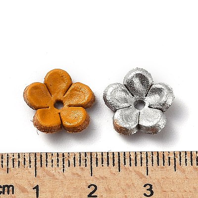5-Petal Eco-Friendly Cowhide Bead Cap FIND-S301-03-M-1
