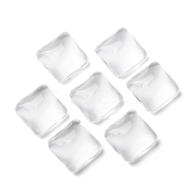 Transparent Clear Glass Square Cabochons GGLA-A001-10mm-1