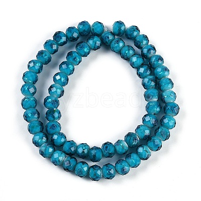 Handmade Gold Sand Lampwork Beads Strands LAMP-R141-10mm-26-1