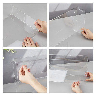 2-Tier Transparent Acrylic Minifigures Display Case ODIS-WH0061-50B-1