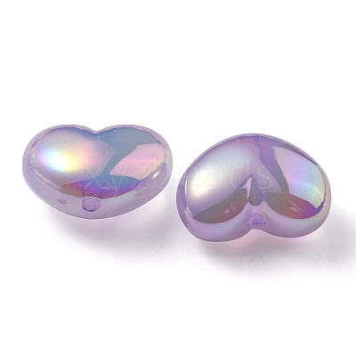 UV Plating Rainbow Iridescent Imitation Jelly Acrylic Beads X-OACR-C007-08A-1
