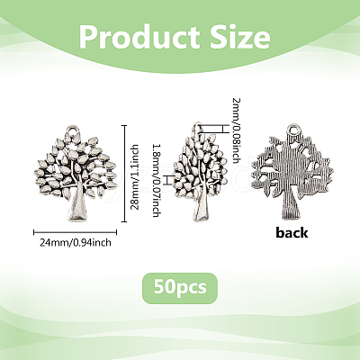 50Pcs Tibetan Style Alloy Pendants FIND-DC0006-11-1