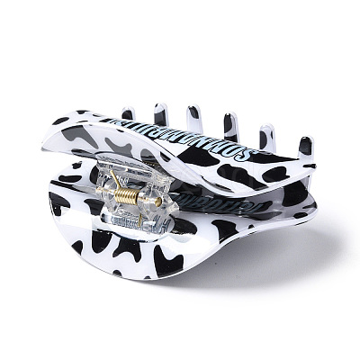 Leopard Print Pattern PVC Claw Hair Clips LS-PHAR-M013-02E-1