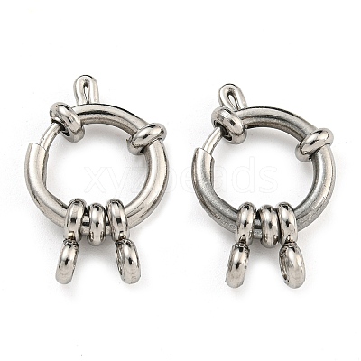 Non-Tarnish 304 Stainless Steel Spring Ring Clasps STAS-G190-17P-D-1