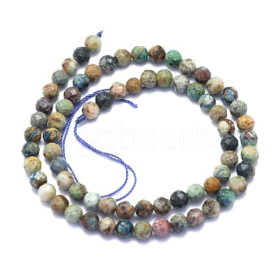 Natural Chrysocolla Beads Strands G-K310-A16-6mm-1