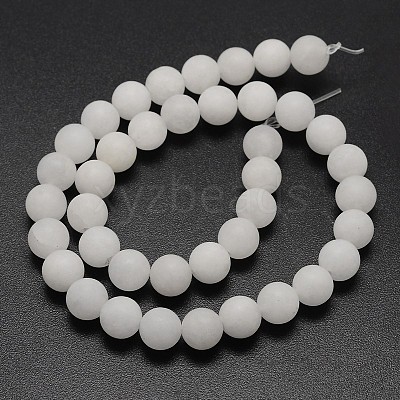 Natural White Jade Beads Strands X-G-D671-8mm-1
