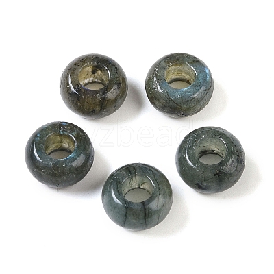Natural Labradorite European Beads G-G740-14x8mm-37-1