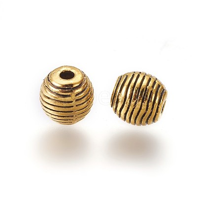 Tibetan Style Alloy Beehive Beads X-PALLOY-6662-AG-NR-1