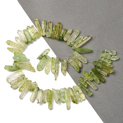 Natural Crackle Quartz Crystal Dyed Beads Strands G-I345-05G-1