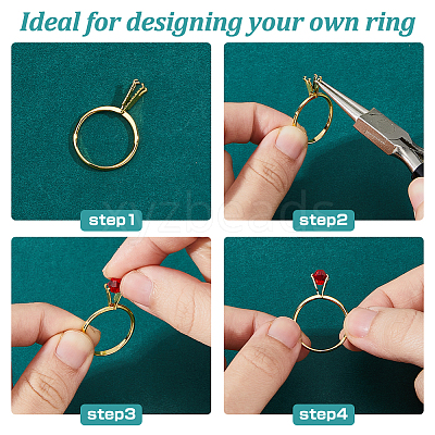 Aluminium Alloy Finger Rings Components FIND-DC0006-70G-1