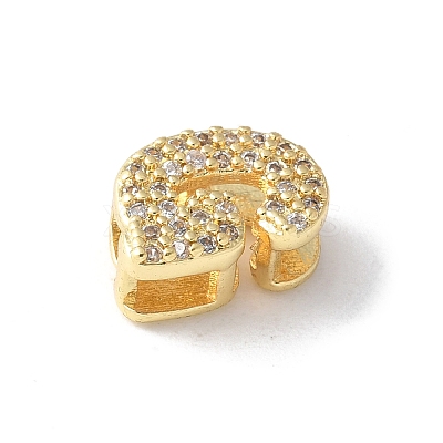 Brass Micro Pave Clear Cubic Zirconia Initial Multi-strand Links KK-S520-01G-07-1