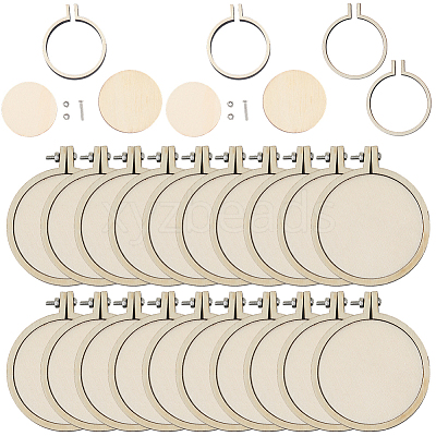 20Pcs Mini Wooden Embroidery Hoops EMBR-SC0001-04D-1